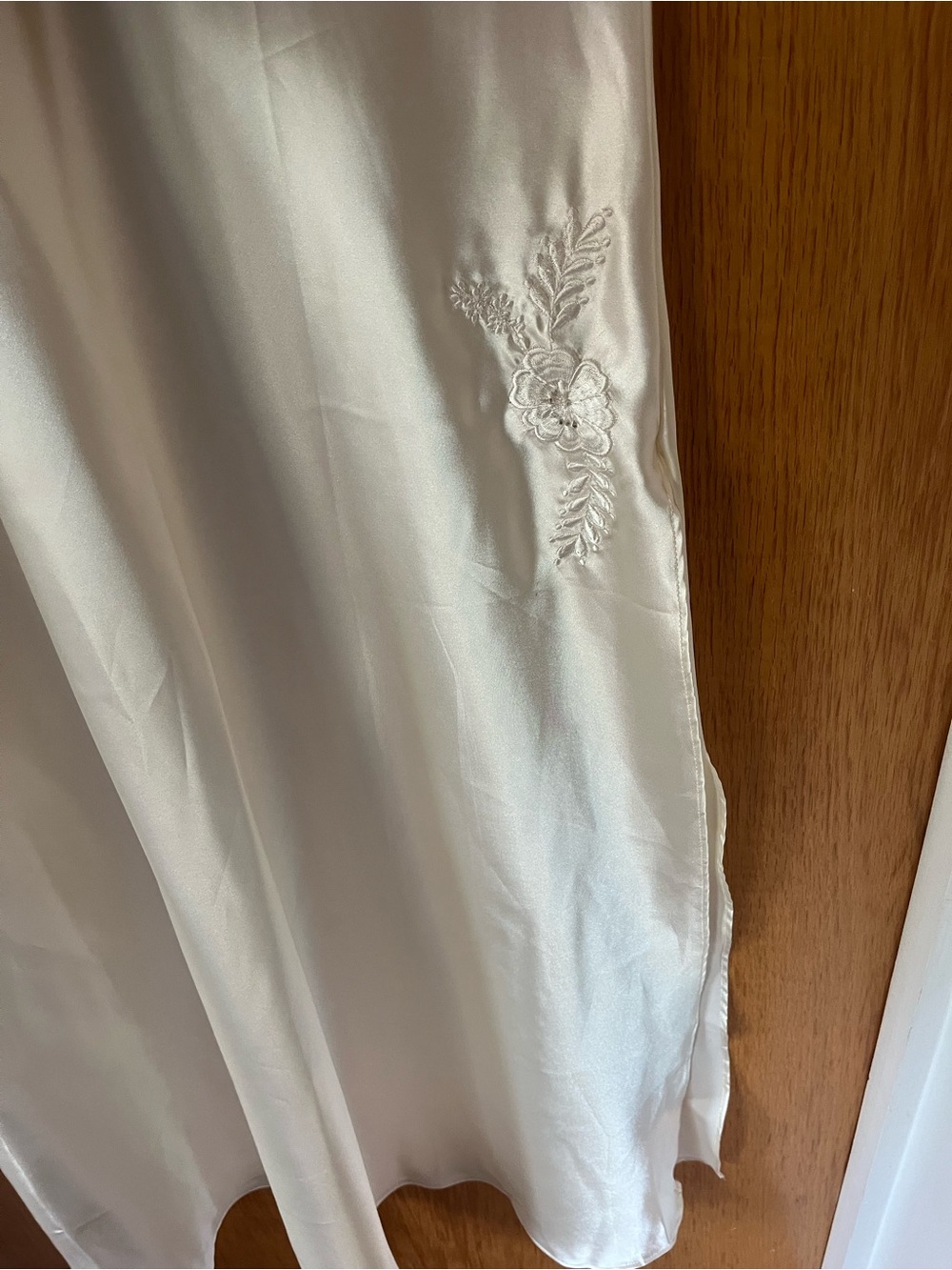 Silky Ivory Lace-Trim Slip Dress - Picture 3 of 10